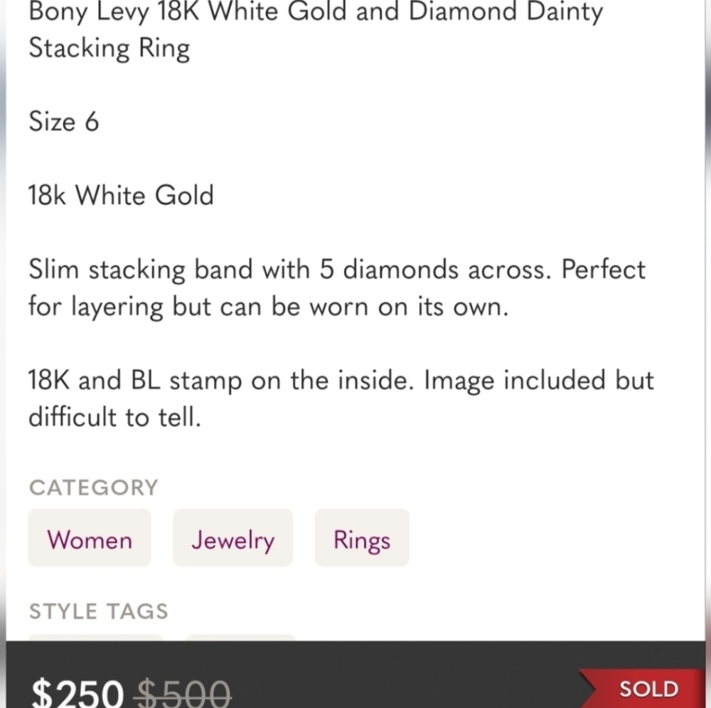 Bony Levy 18k Diamond Ring - Picture 9 of 9